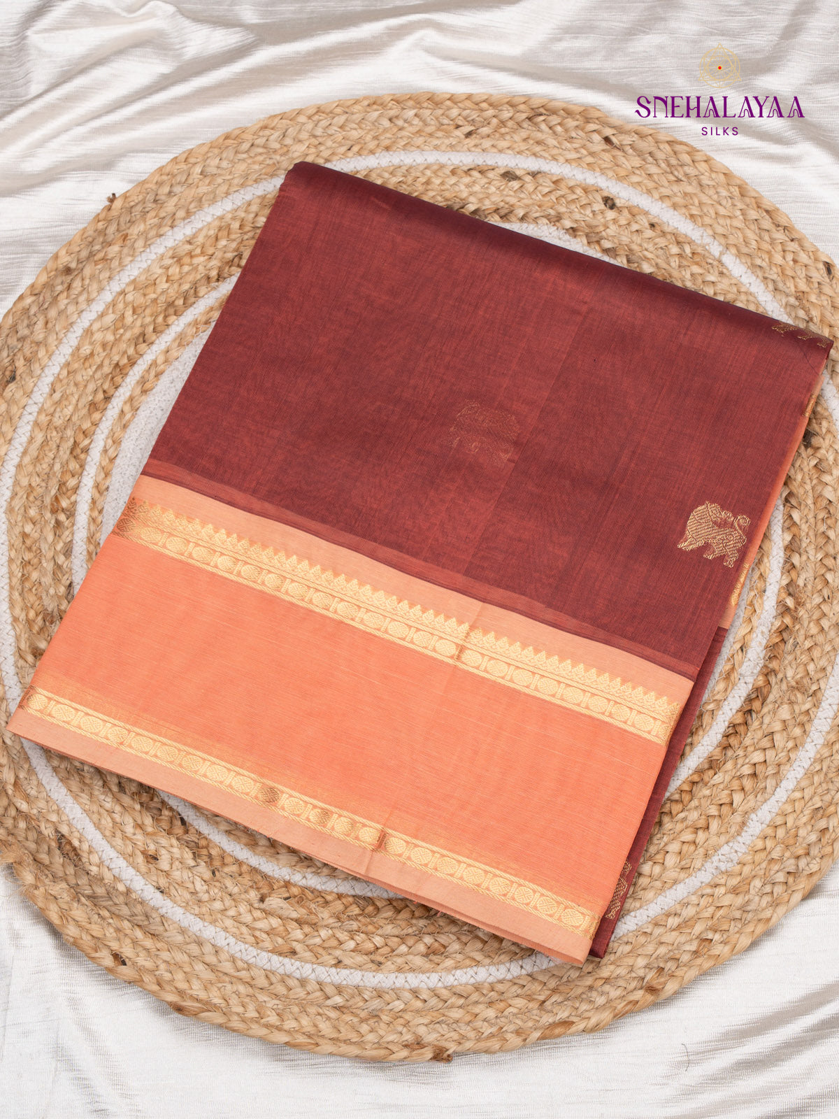 Light Brown Kanchi Silk Cotton Saree