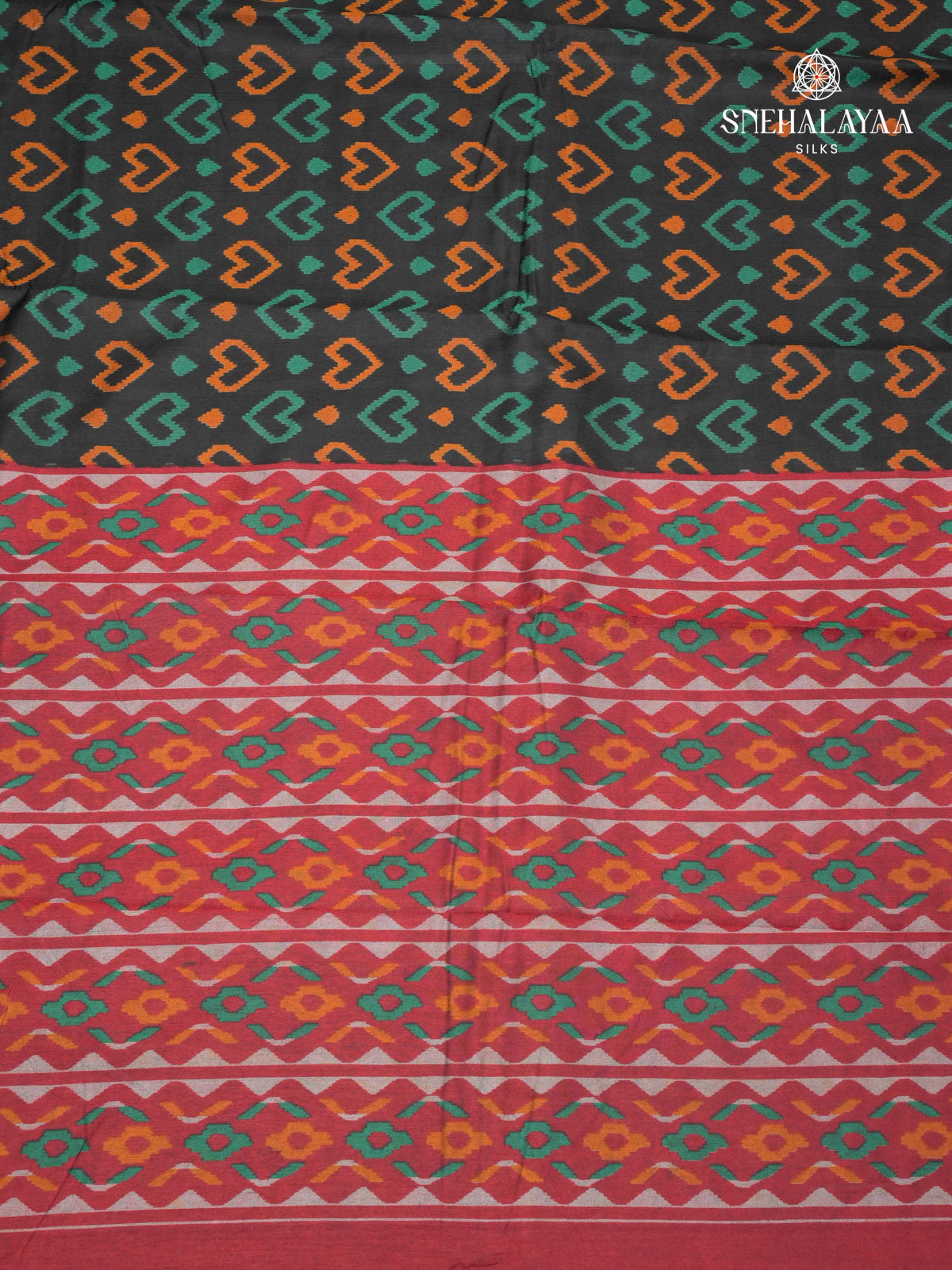 Forest Green Ikat Saree