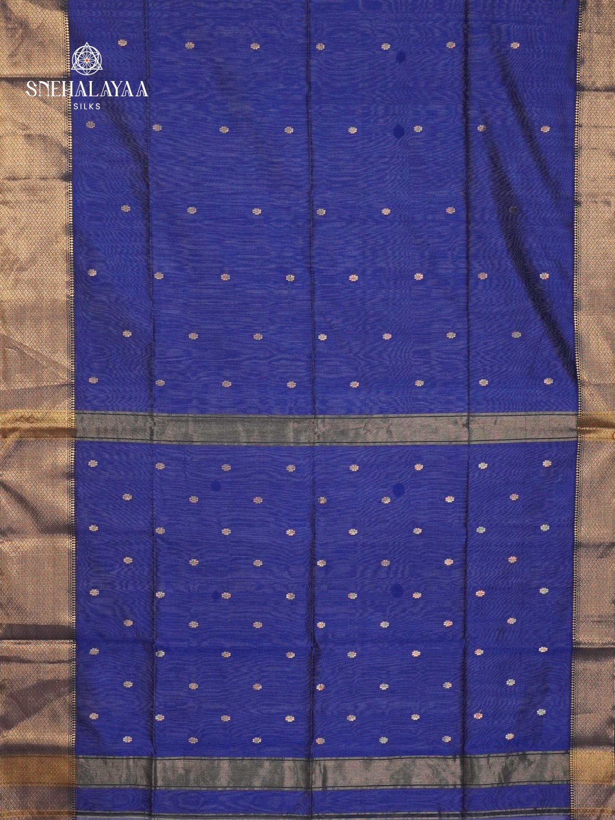 Royal Blue Maheshwari Silk Cotton Saree