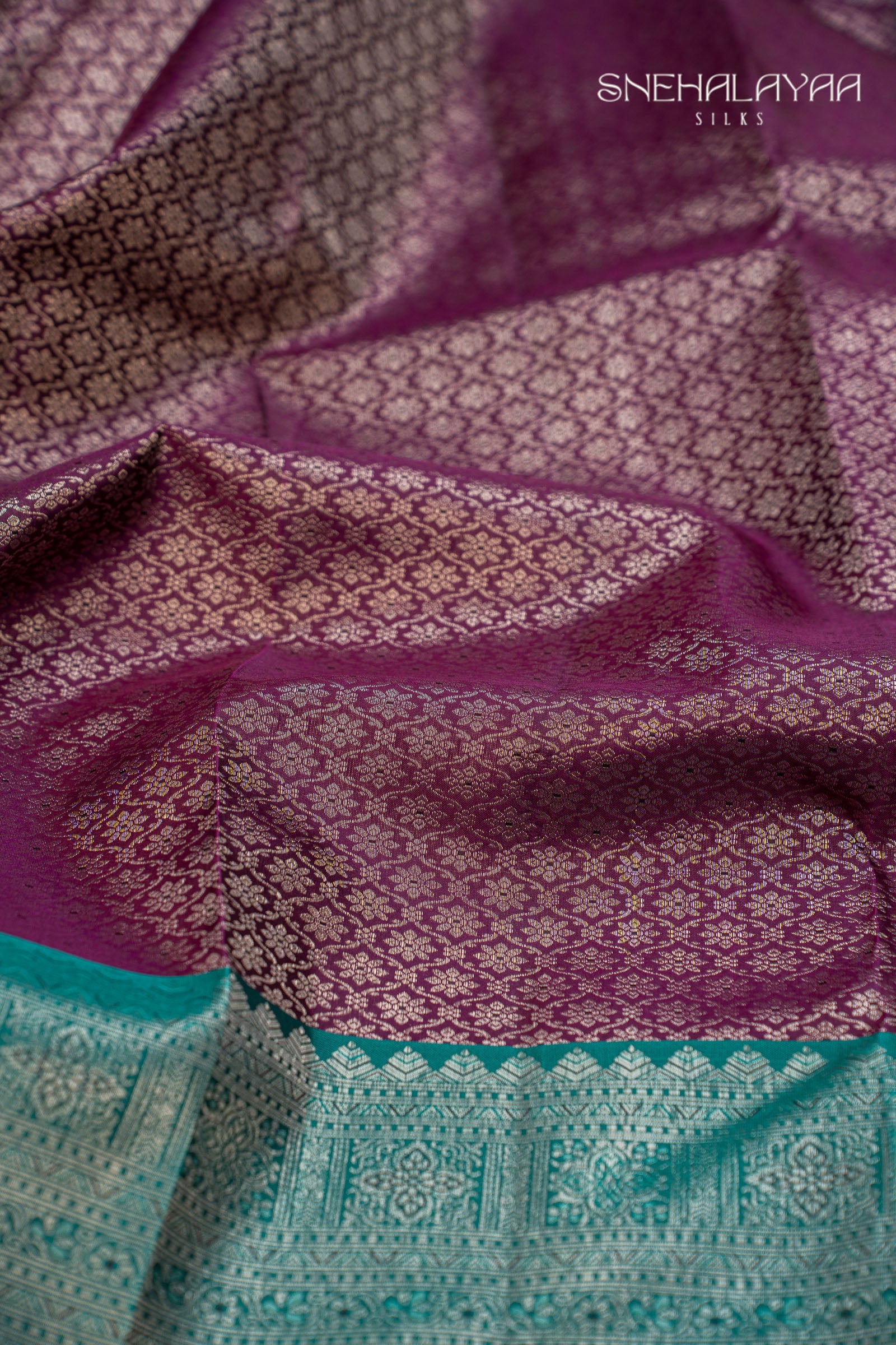 Boysenberry Kancheevaram Silk Saree