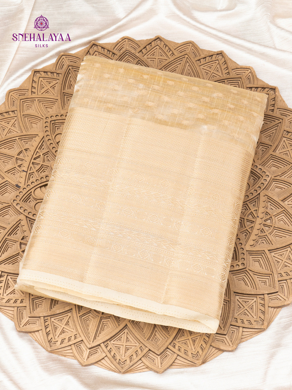 Beige Raw Silk Saree