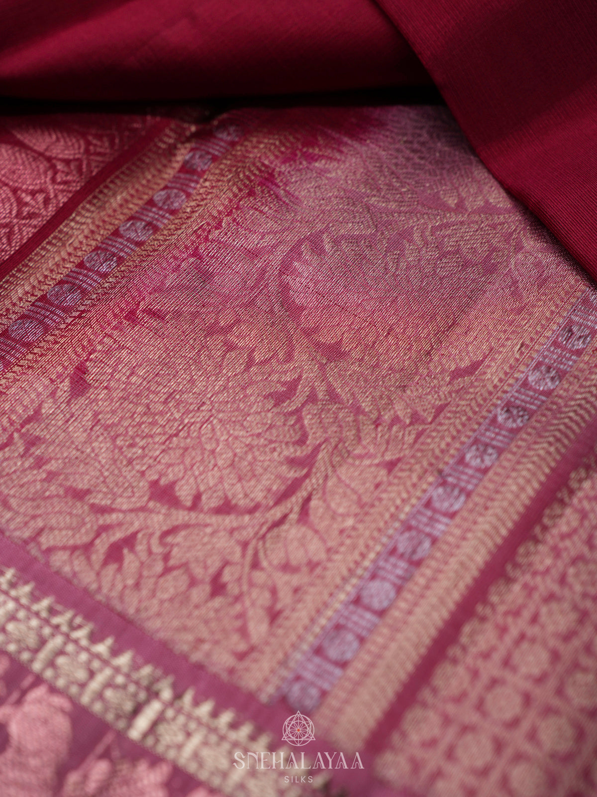 Maroon Kanchi Kora Silk Saree