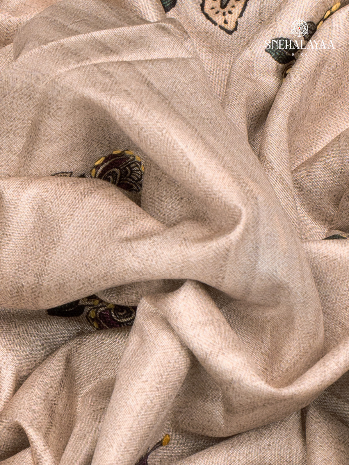 Pastel Brown Tussar Saree