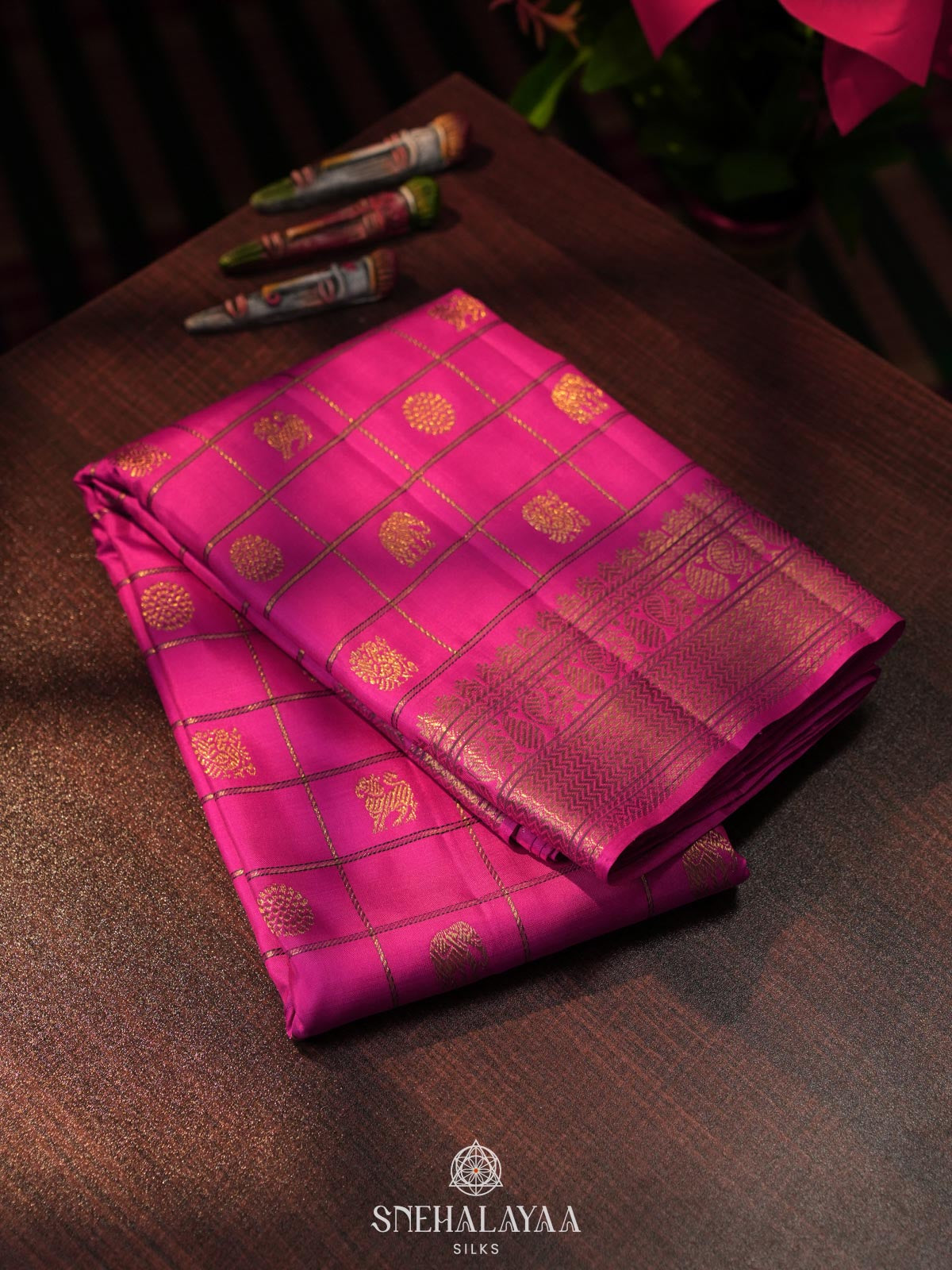 Pink Kanjivaram Silk Saree