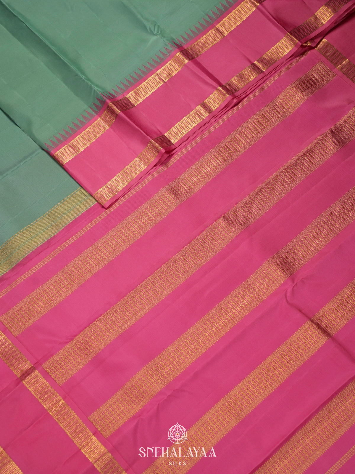 Sage Green Kanjivaram Silk Saree