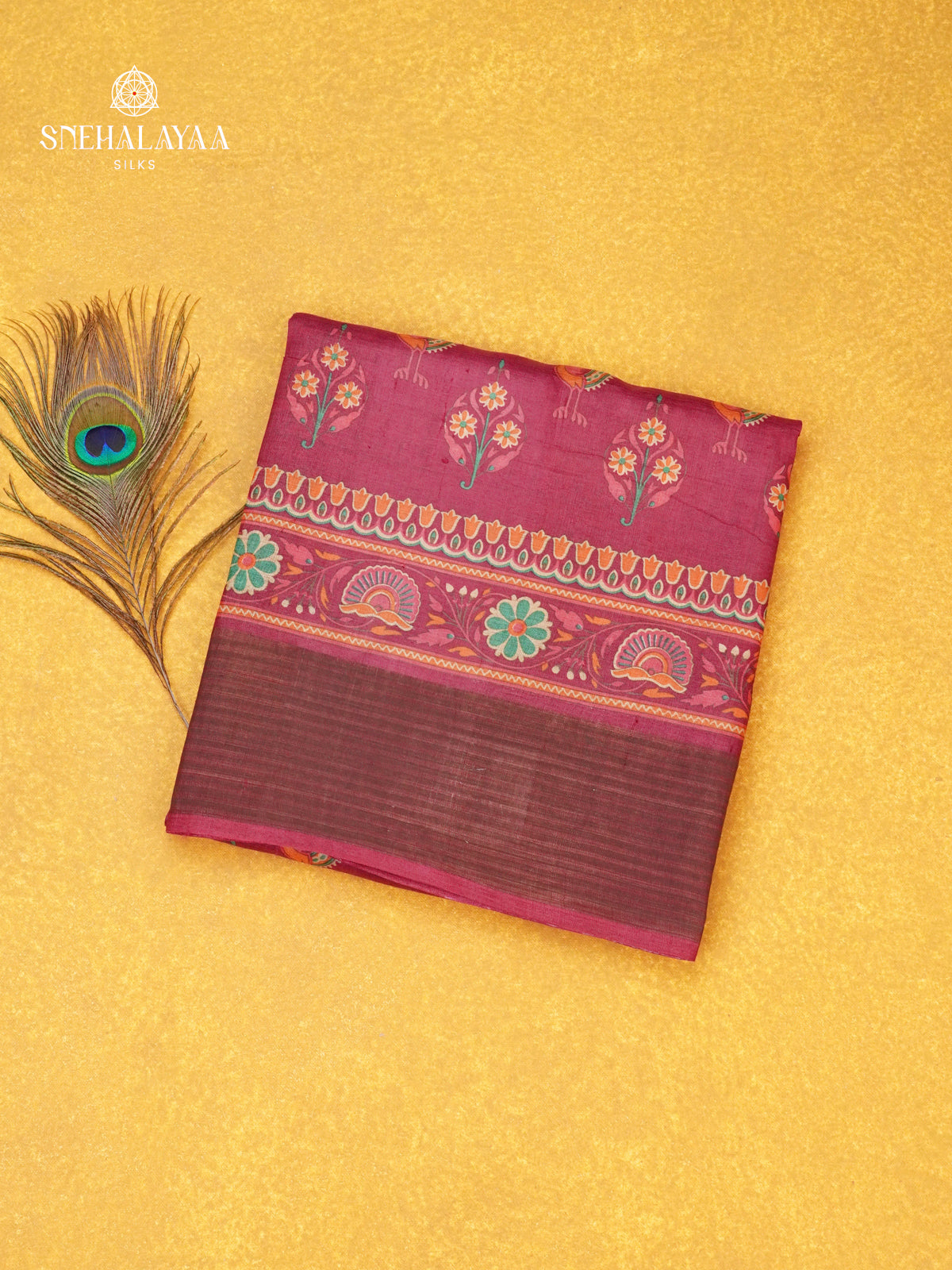 Mauve Rose Tussar Saree