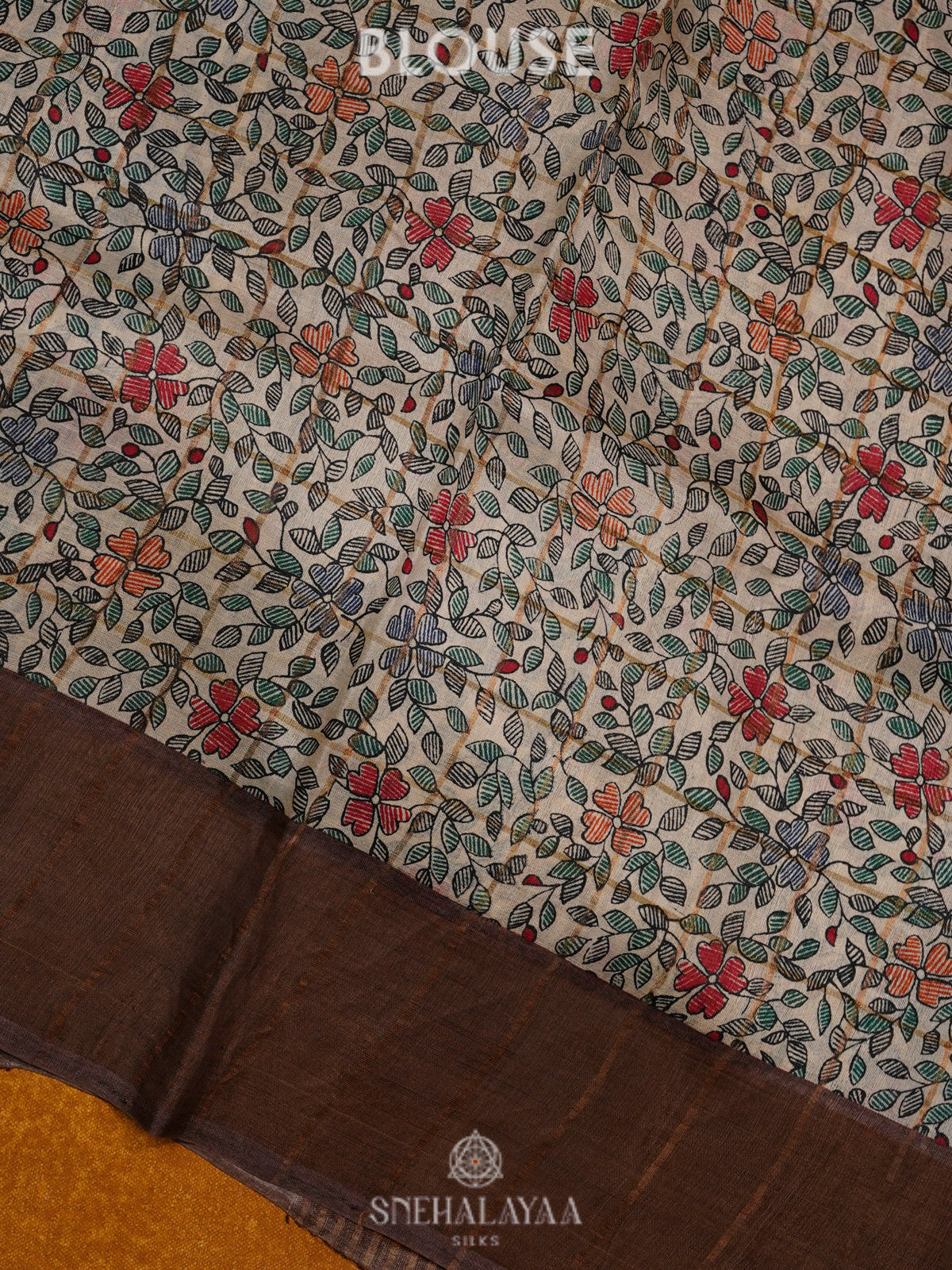 Brown Tussar Saree