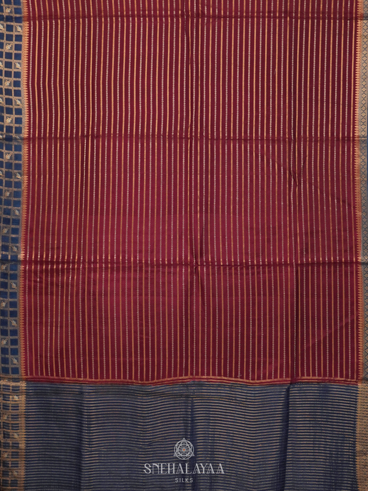 Wine Red Banaras Silk Saree