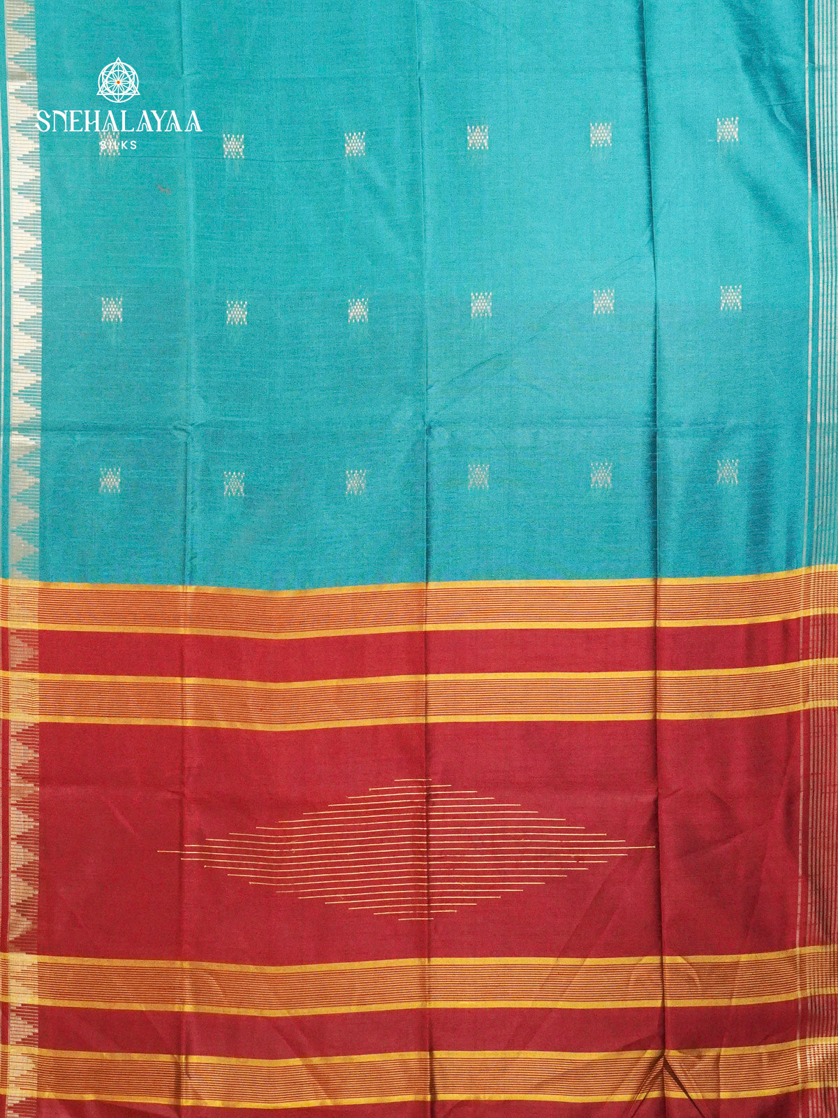 Sky Blue Bamboo Silk Saree