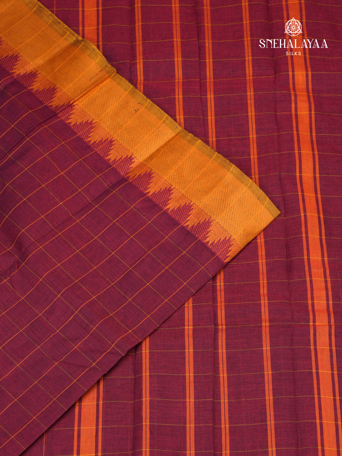 Marron Kanchi Cotton Saree