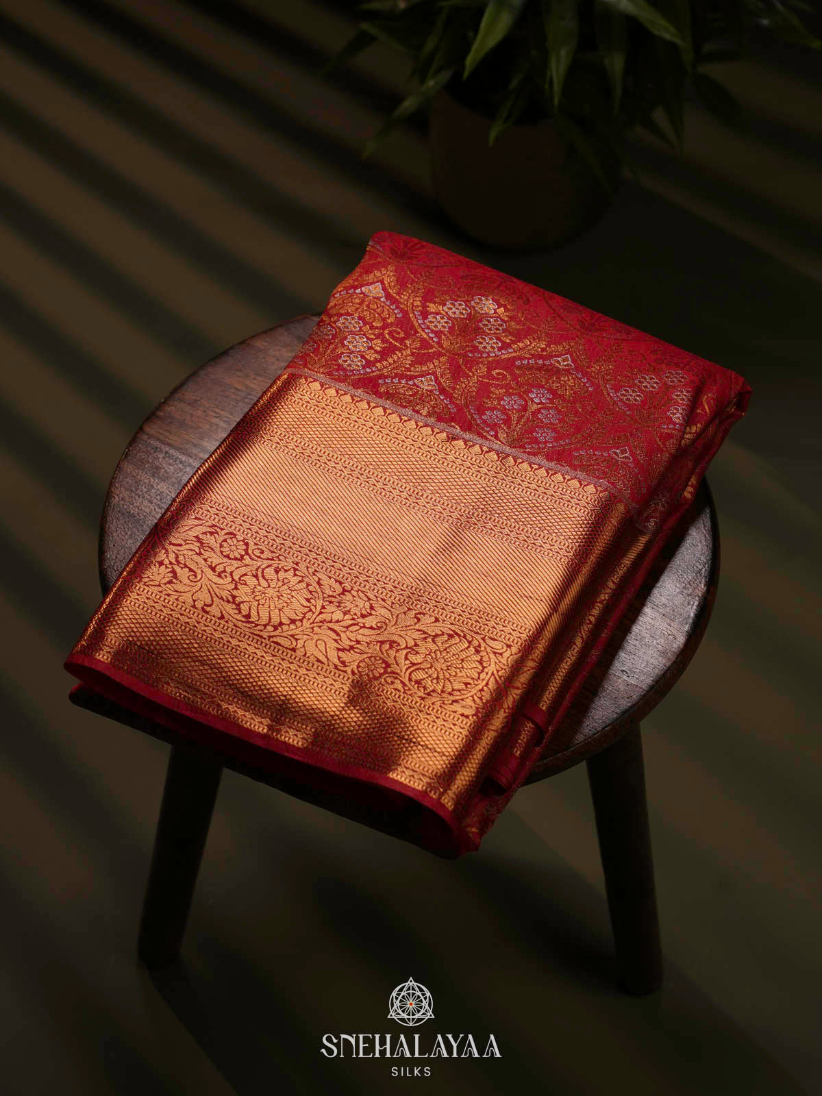 Rust Orange Art Silk Saree