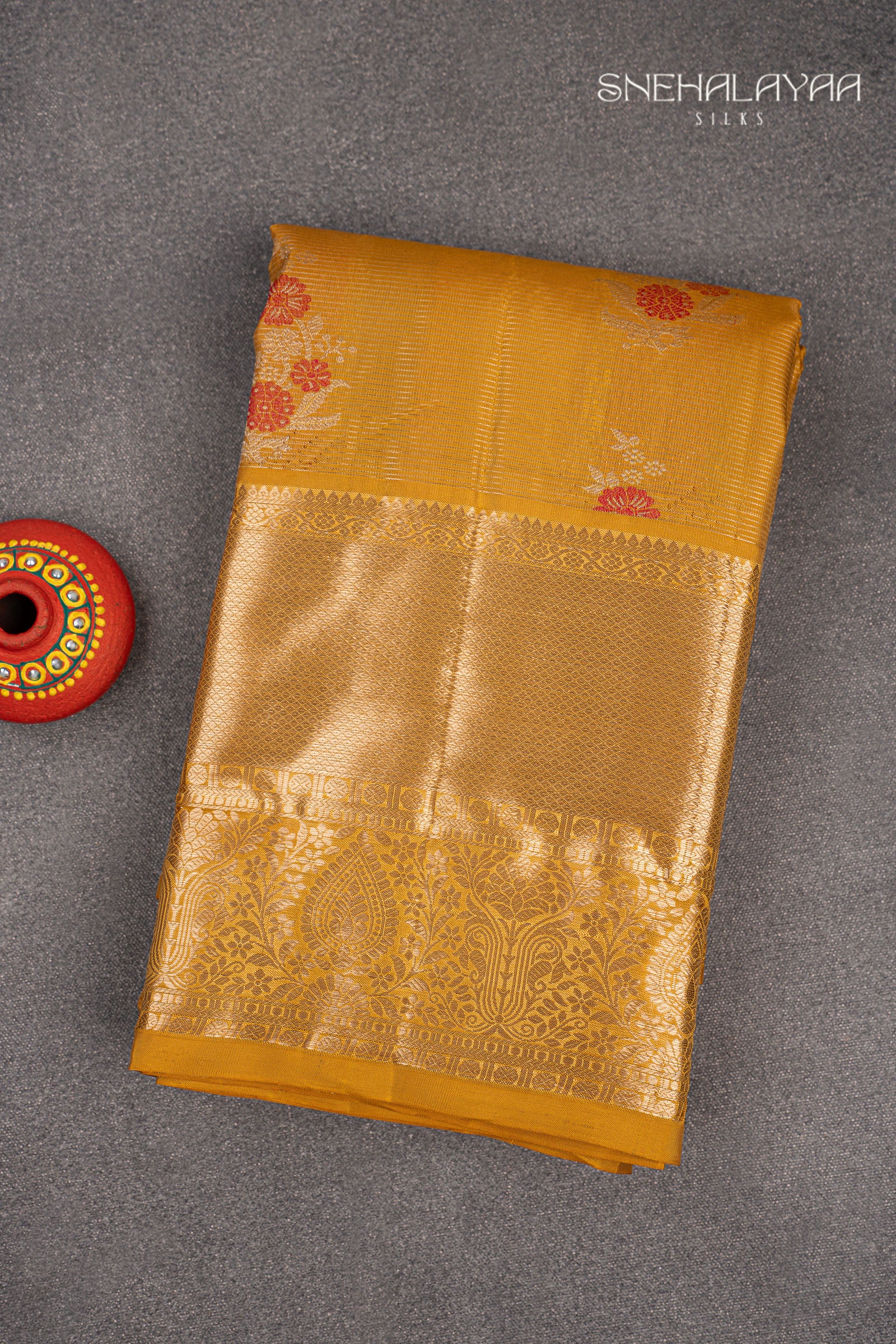 Honey Orange Silk Saree