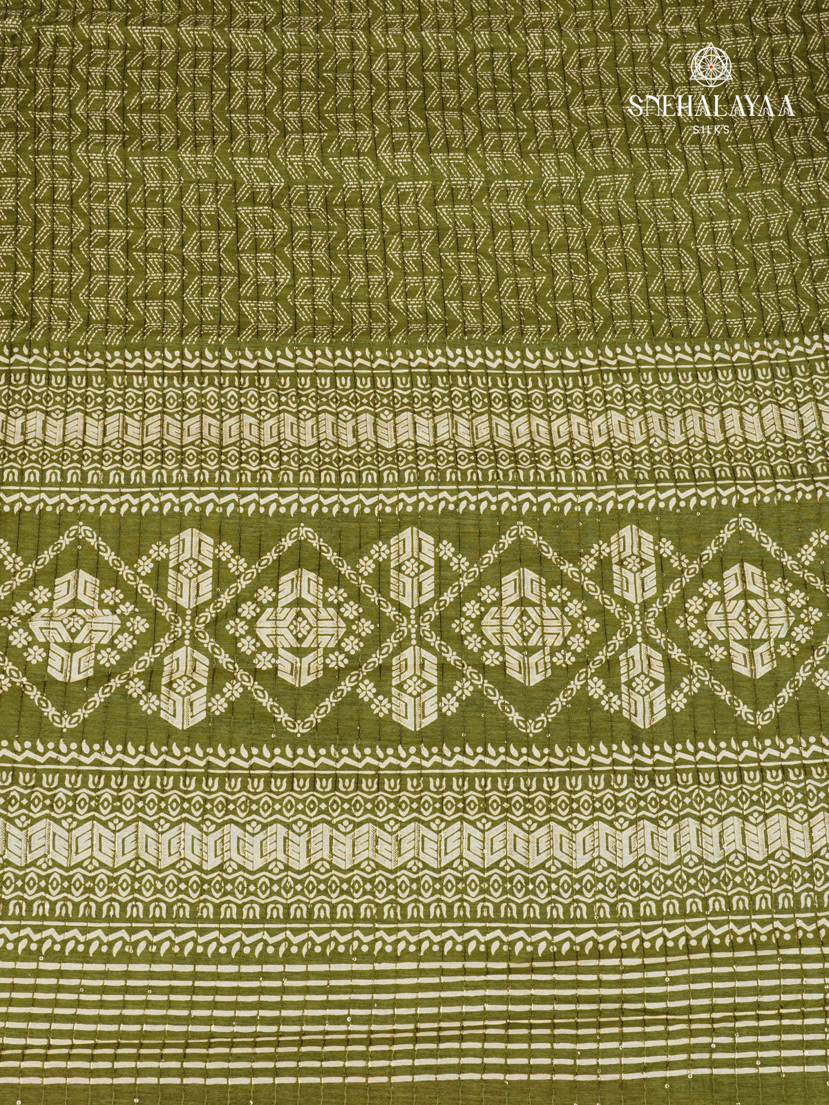 Olive Green Dola Silk Saree