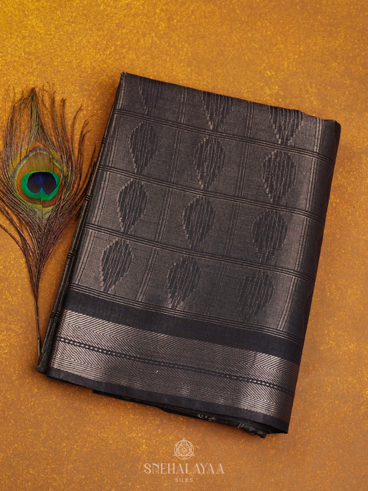 Black Bamboo Silk Saree