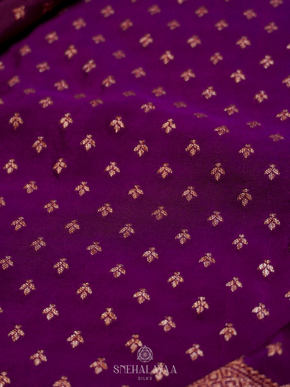 Purple Banaras Crepe Silk Saree