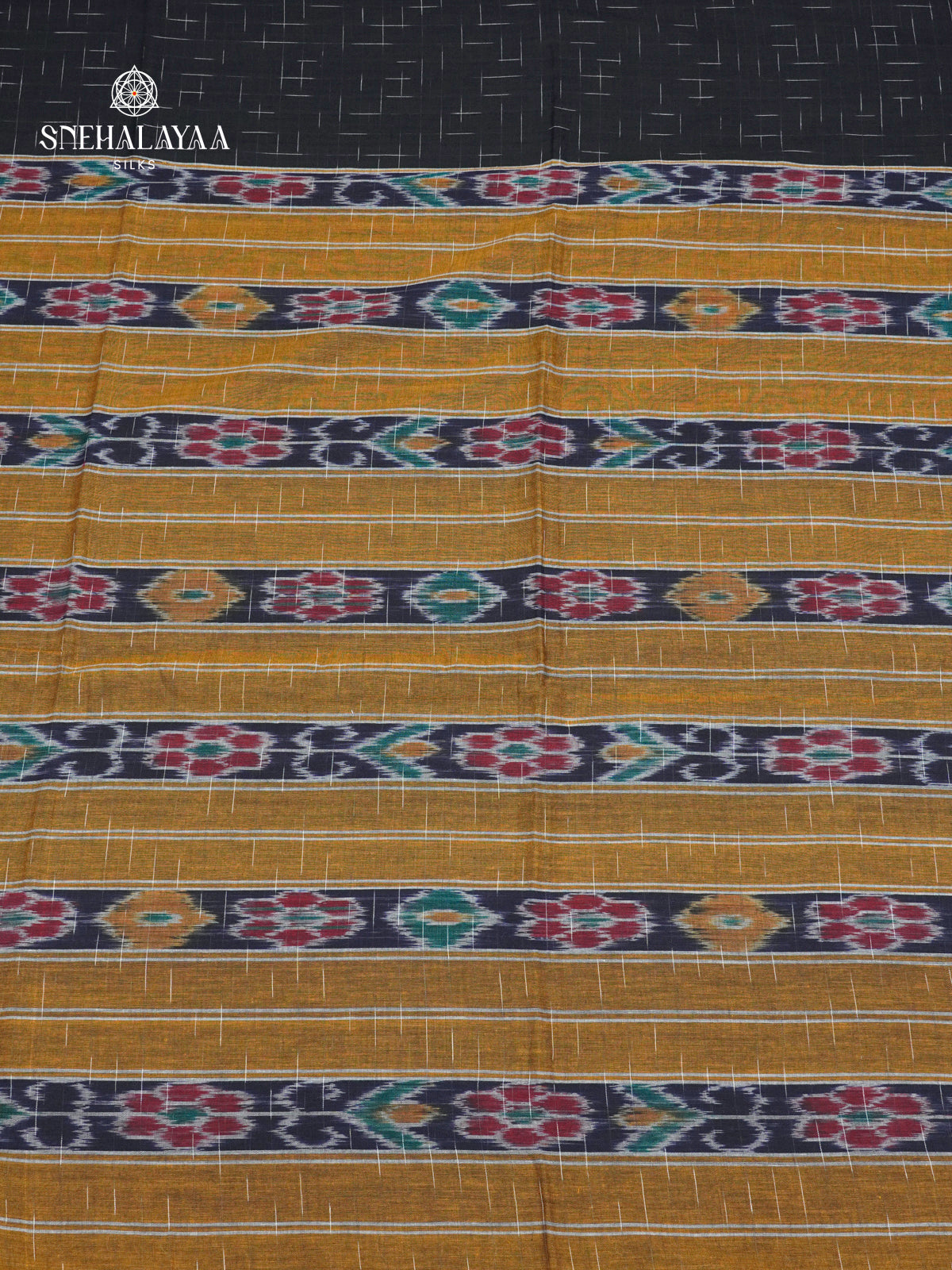 Black Sambalpuri Cotton Saree