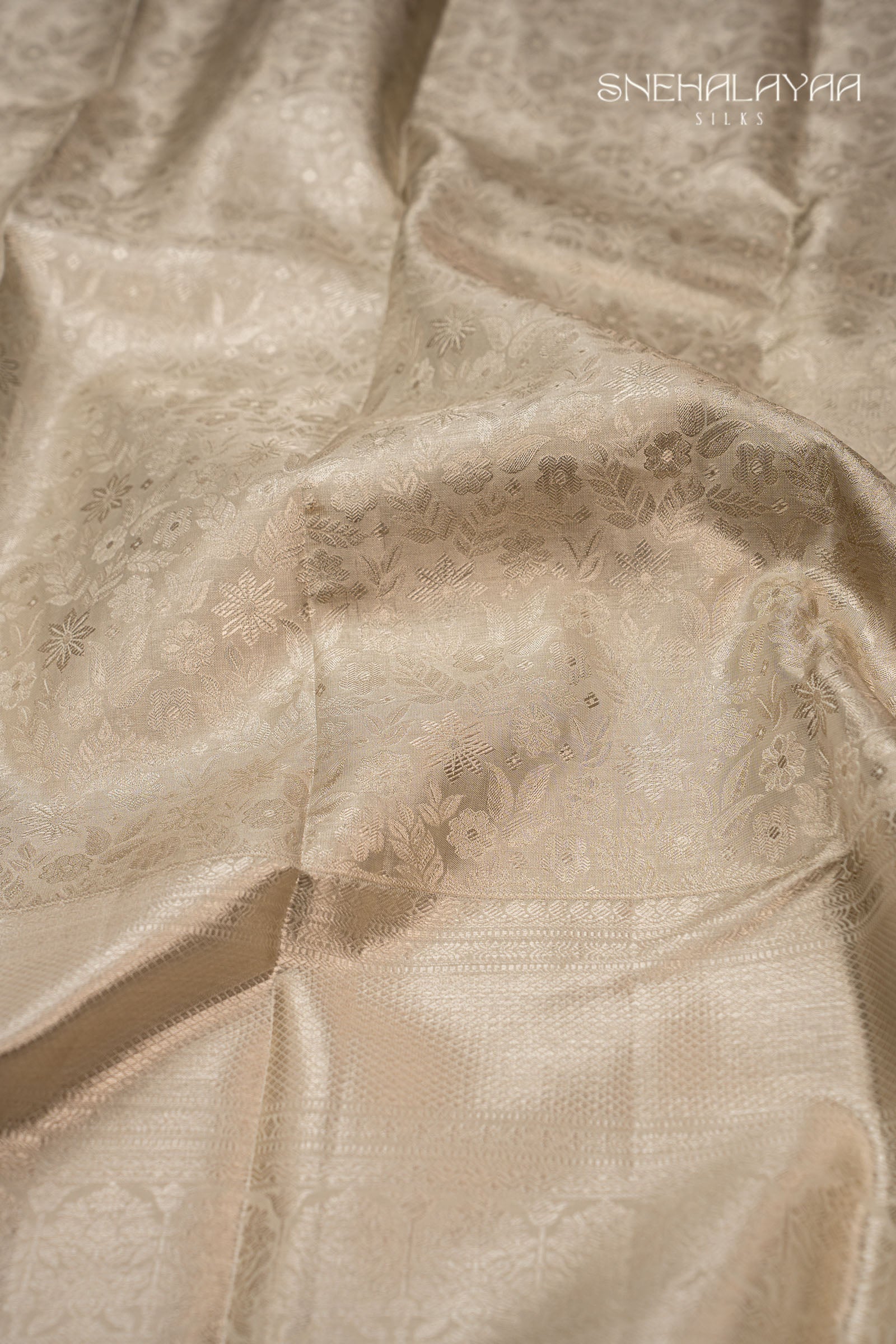 Silver Kancheevaram Tissue Silk Saree