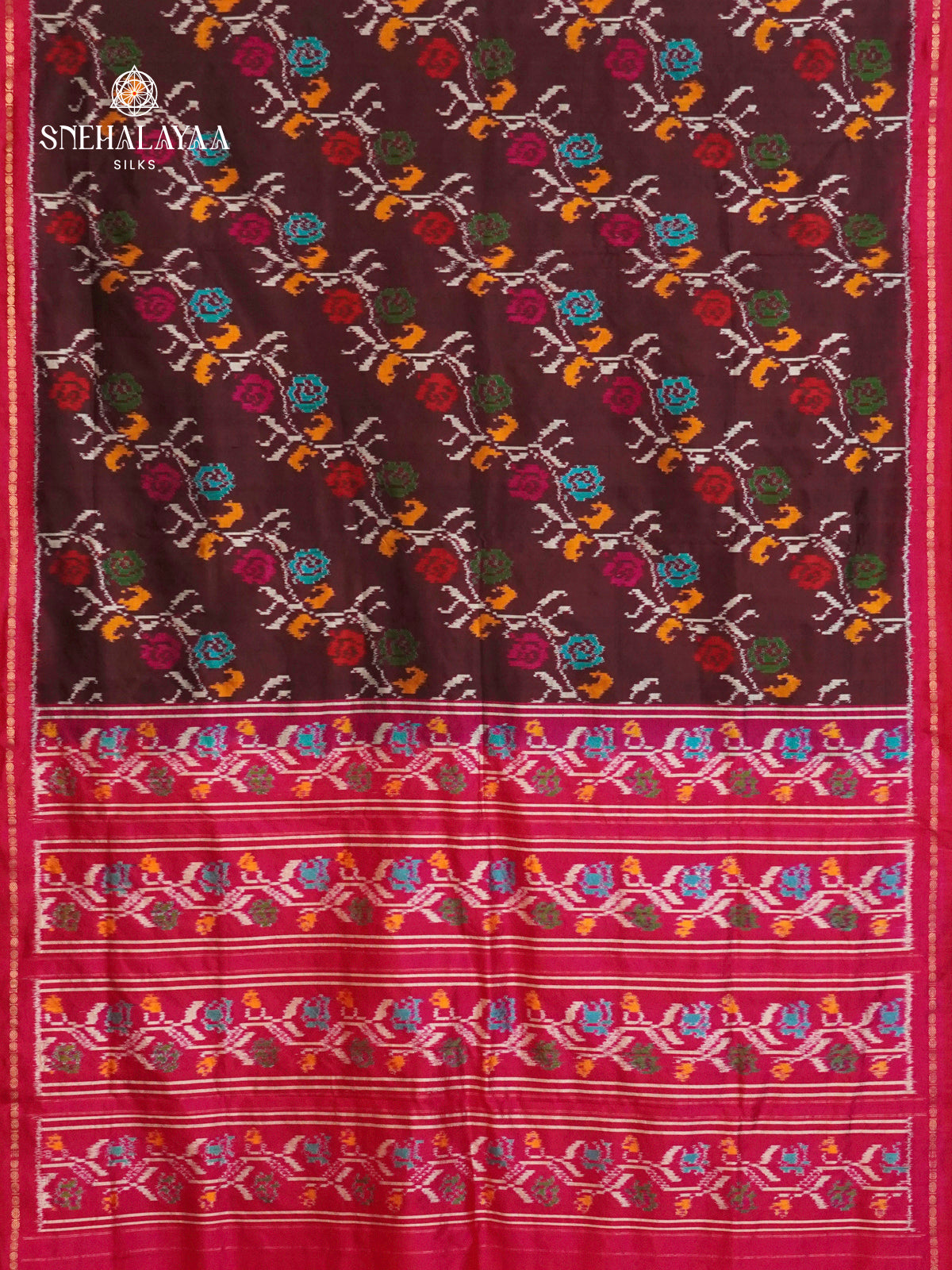 Brown Ikat Saree