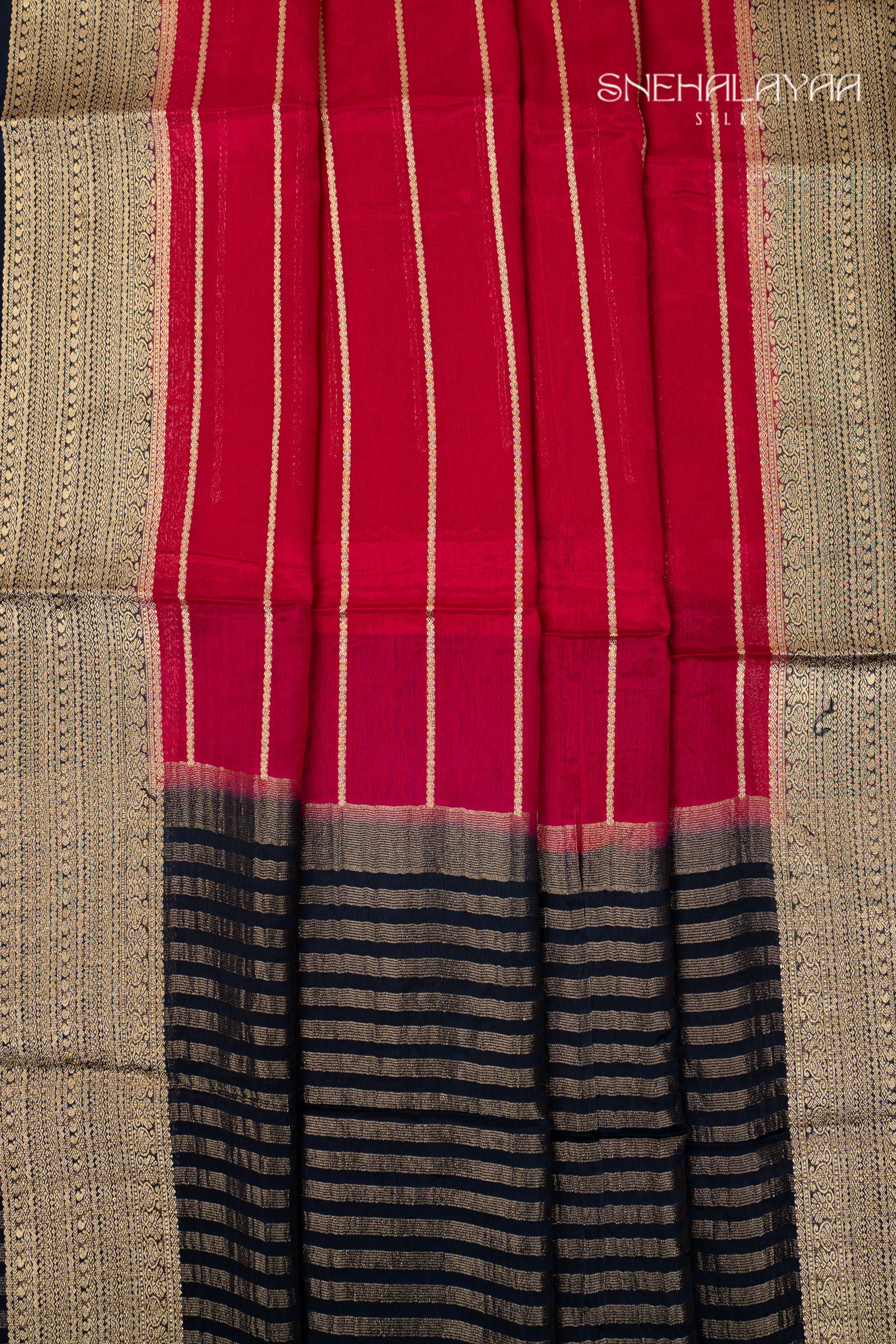 Rose Red Mysore Silk Saree