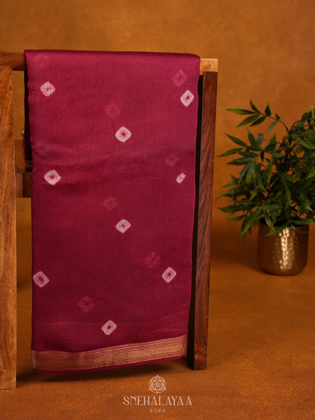 Maroon Chanderi Saree