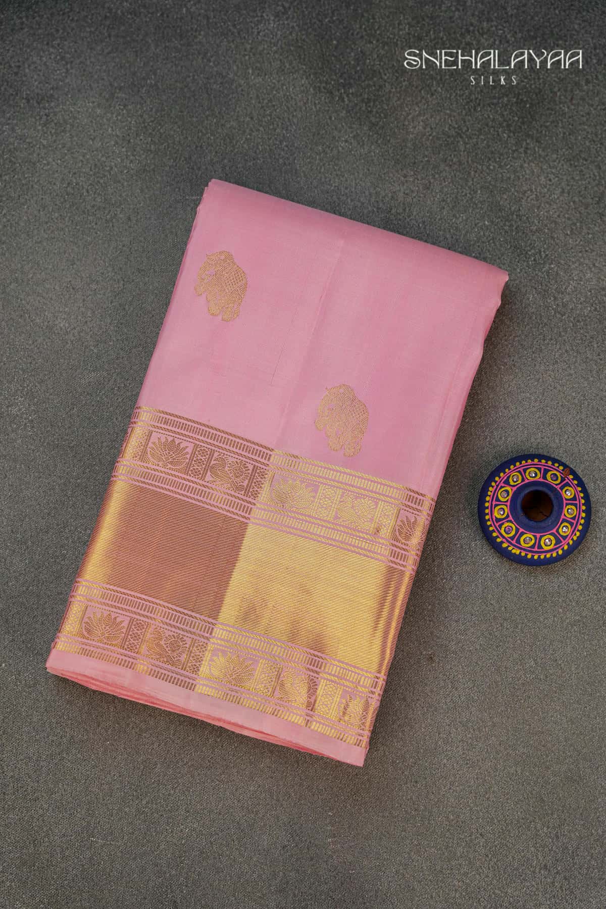 Pink Kancheevaram Silk with Butta