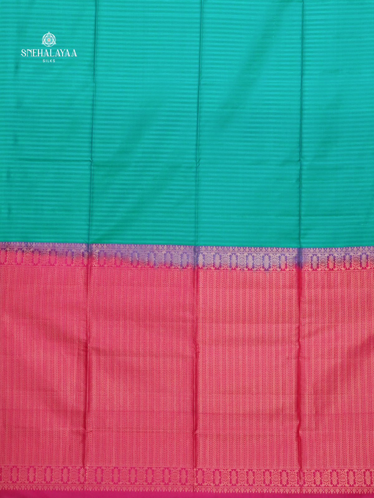 Ocean Blue Borderless Kanjivaram Soft Silk Saree