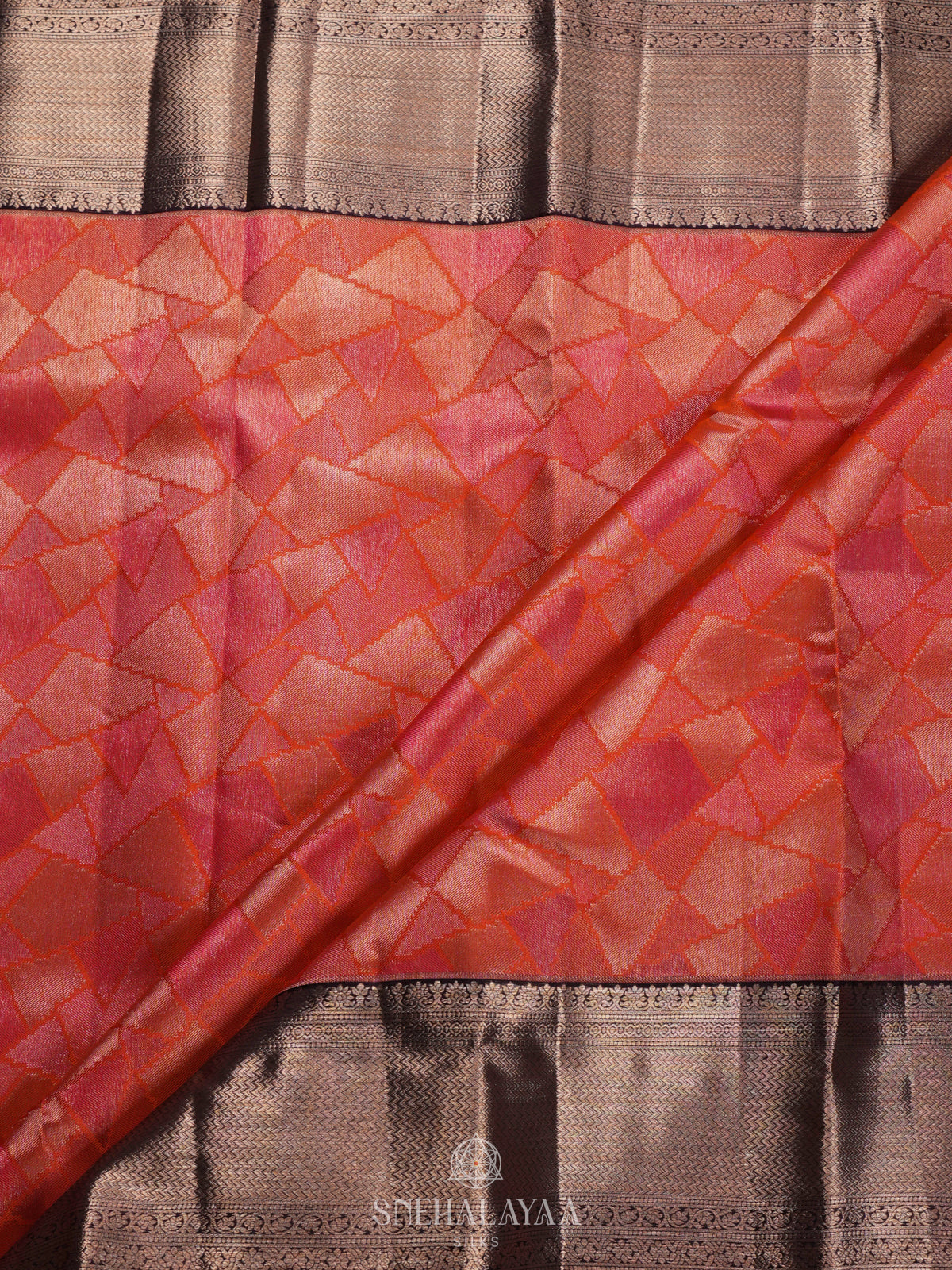 Orange Kanjivaram Silk Saree