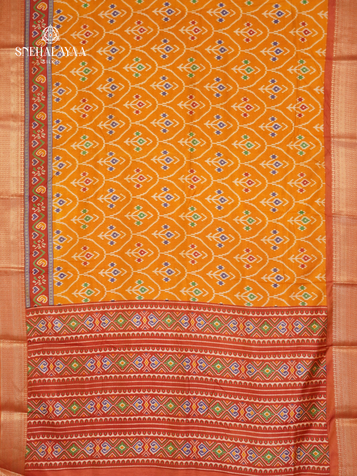 Mustard Yellow Ikat Saree