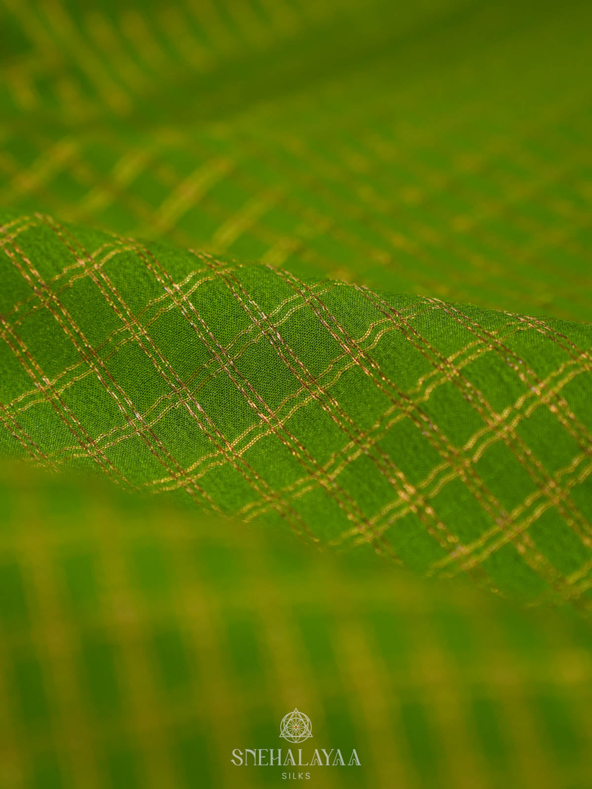 Parrot Green Mysore Silk Saree