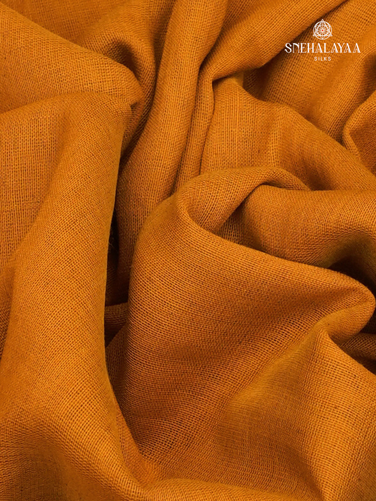 Orange Khadi Cotton Saree