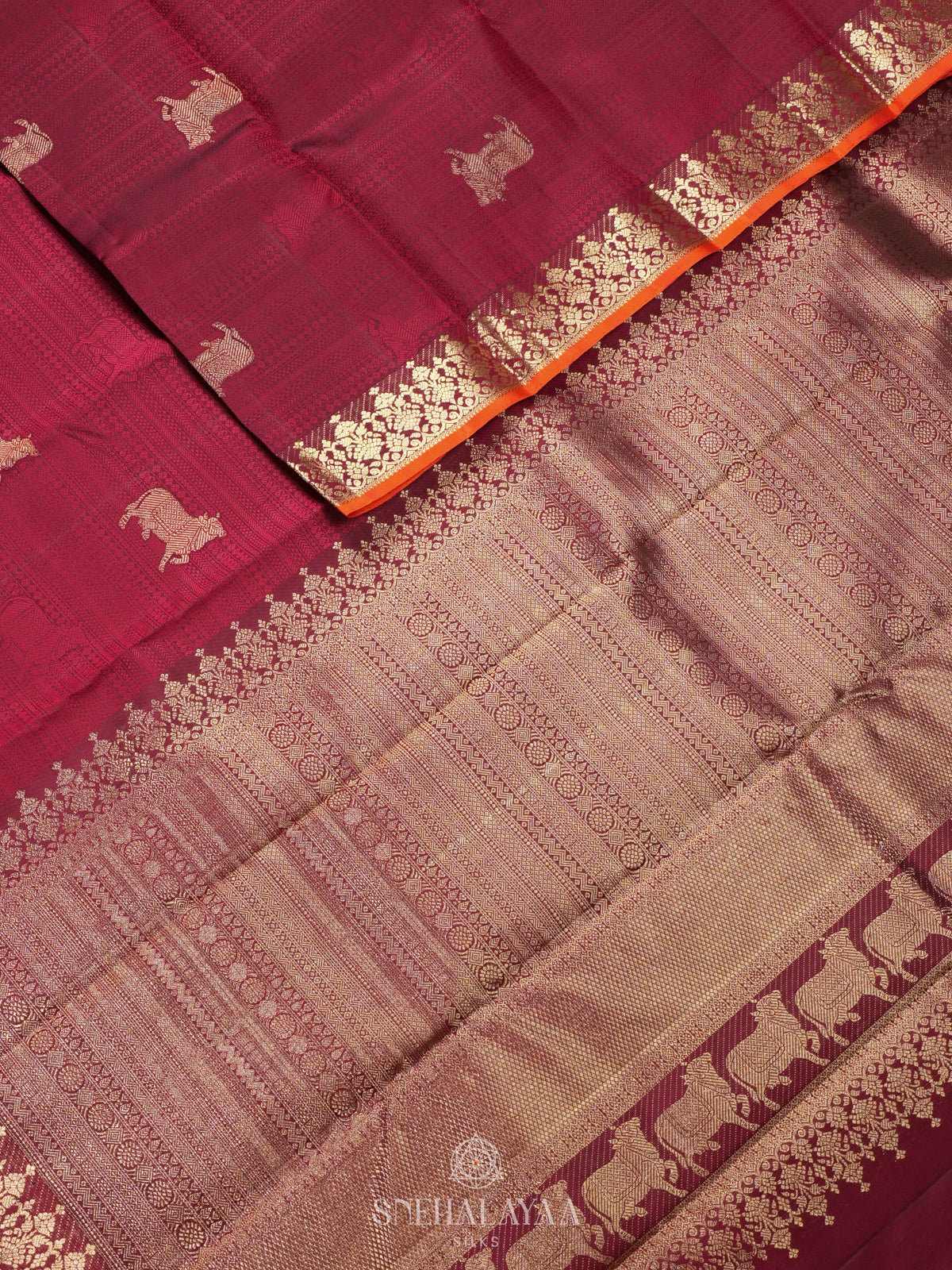 Maroon Kanjivaram Silk Saree