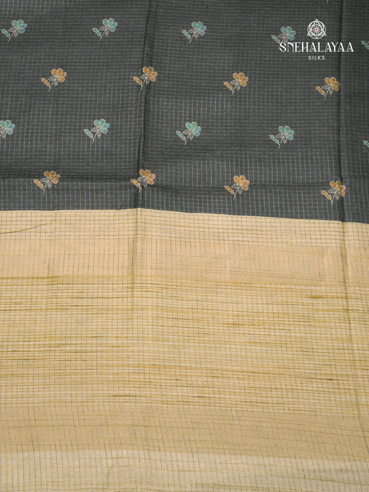 Black Tussar Saree