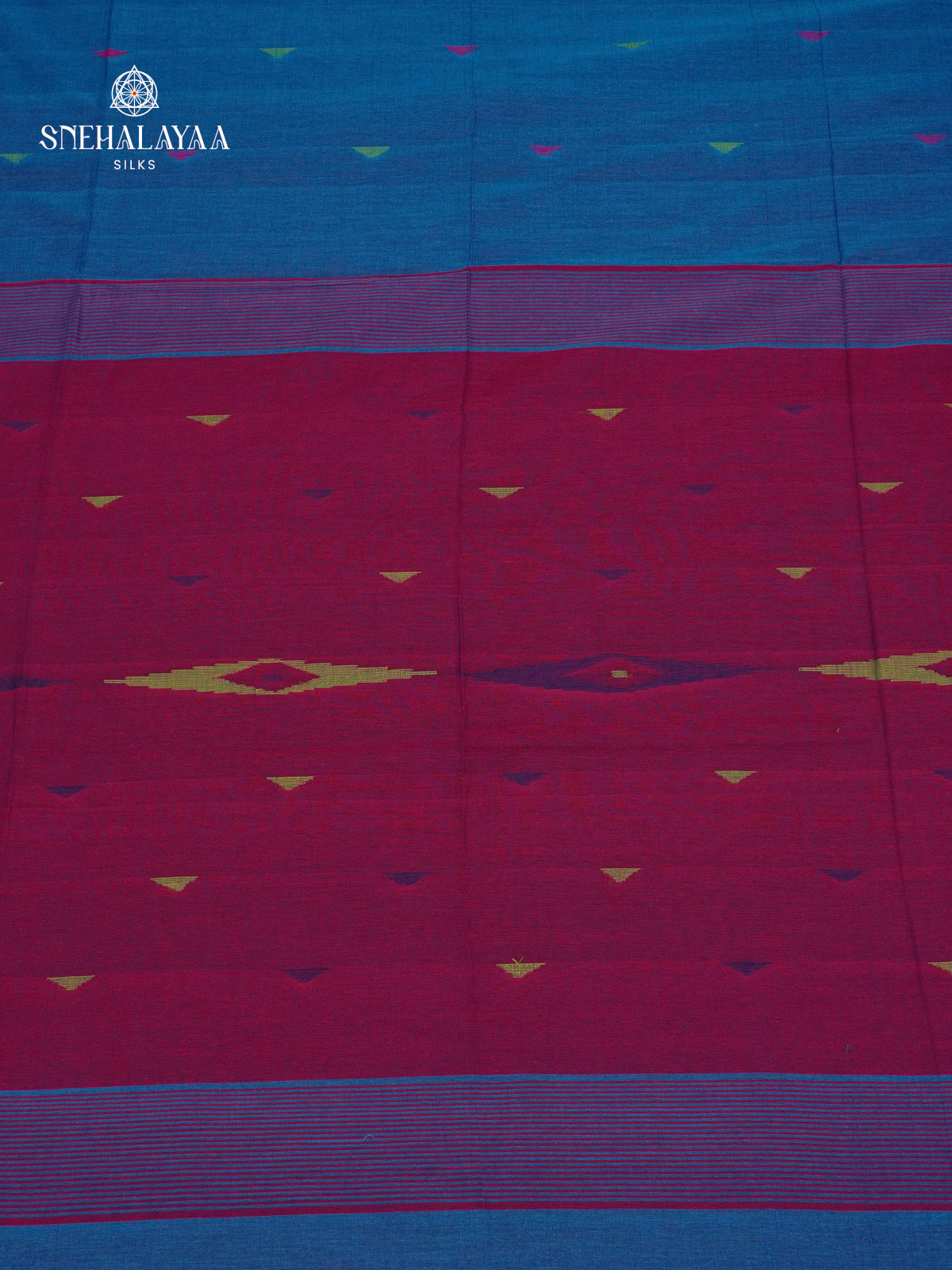 Rich Blue Sambalpuri Cotton Saree