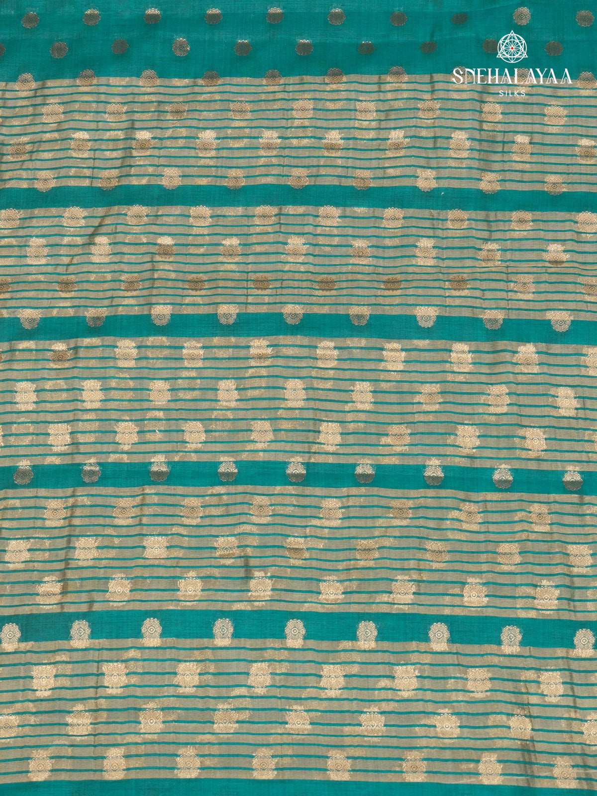 Teal Green Raw Silk Saree