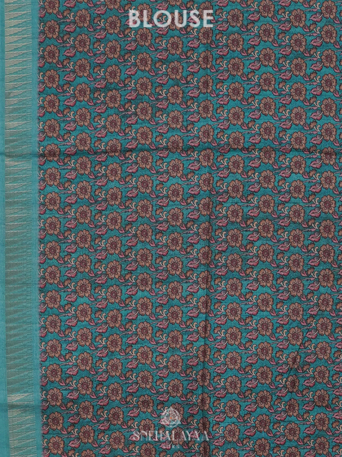 Peacock Blue Dola Silk Saree