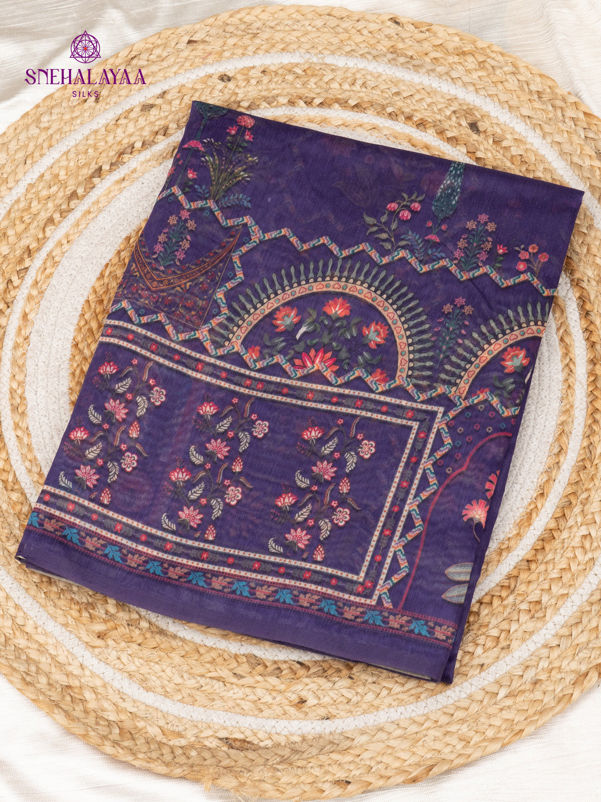 Violet Linen Saree