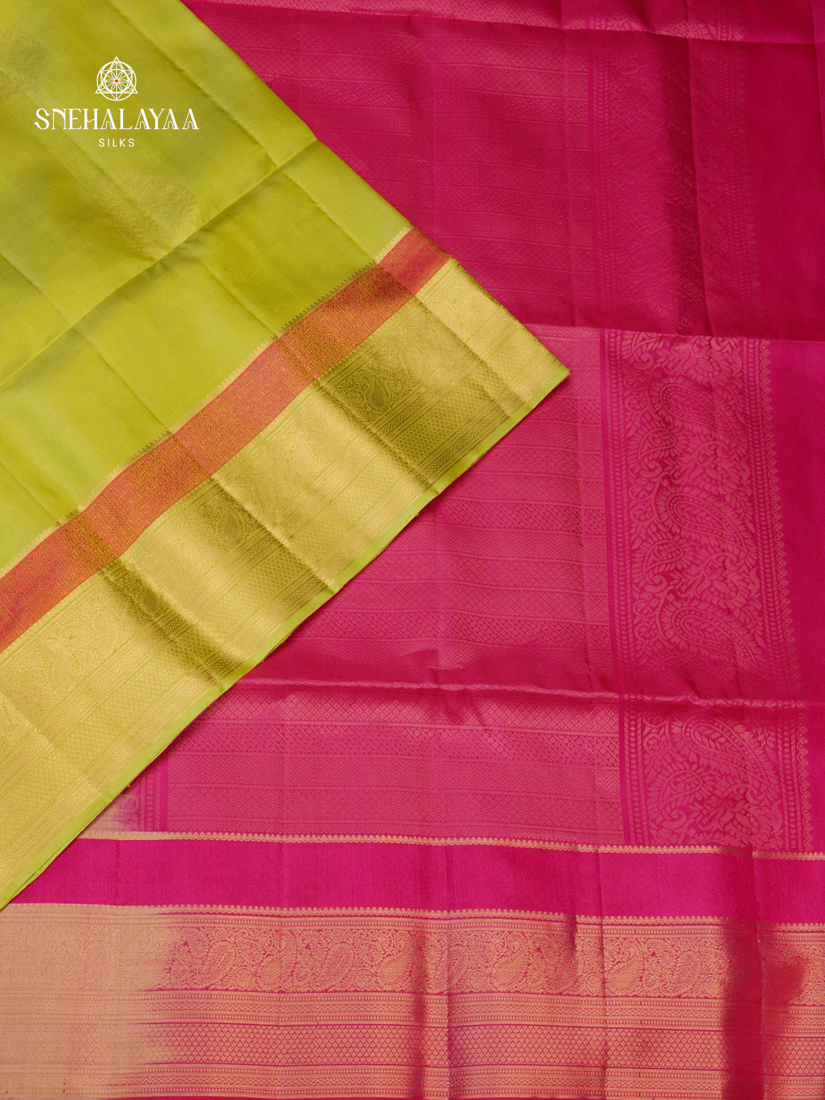 Lime Green Soft Silk Saree