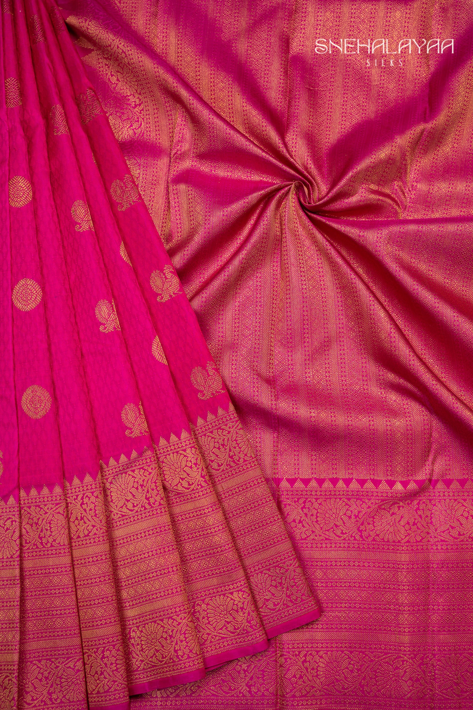 Magenta Pink Kancheevaram Silk Saree