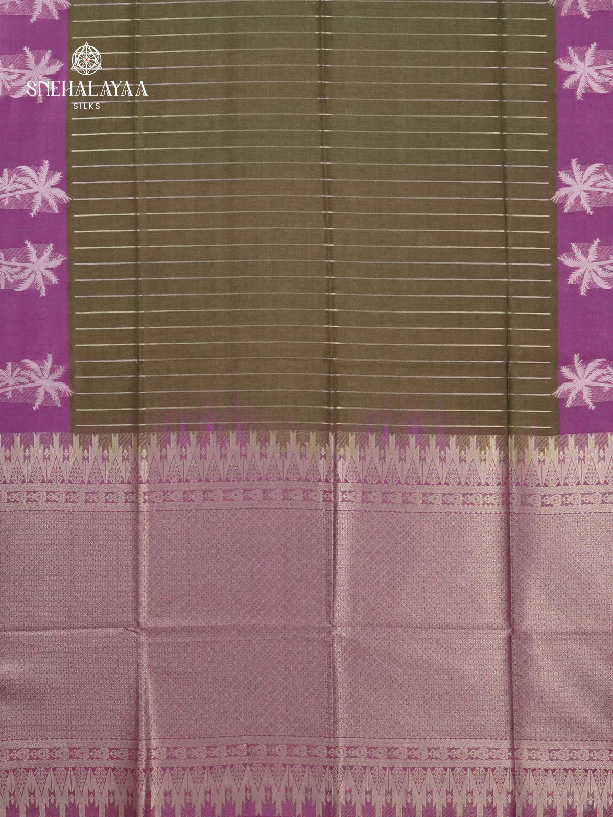 Olive Green Jute Saree