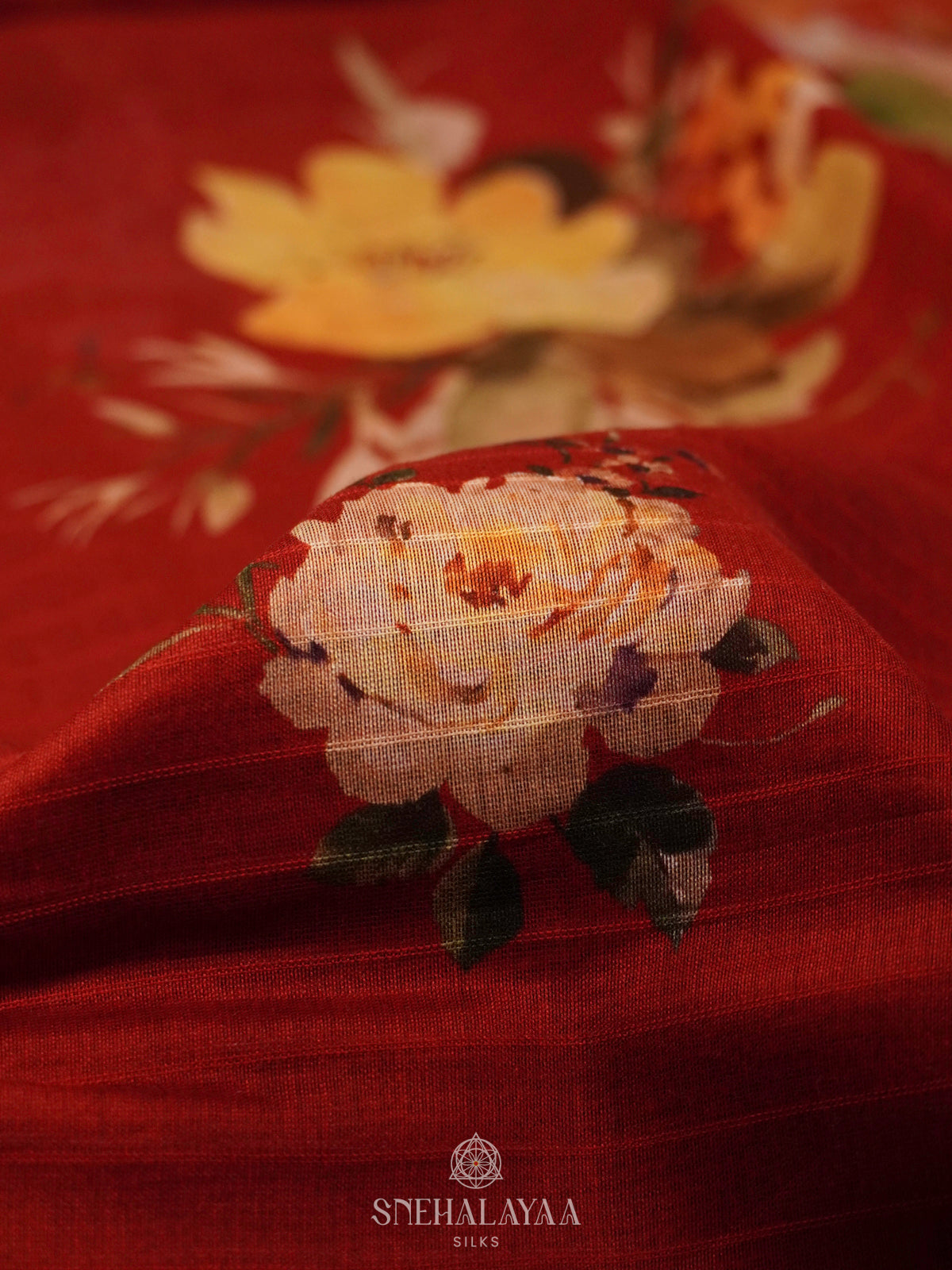 Red Chanderi Saree