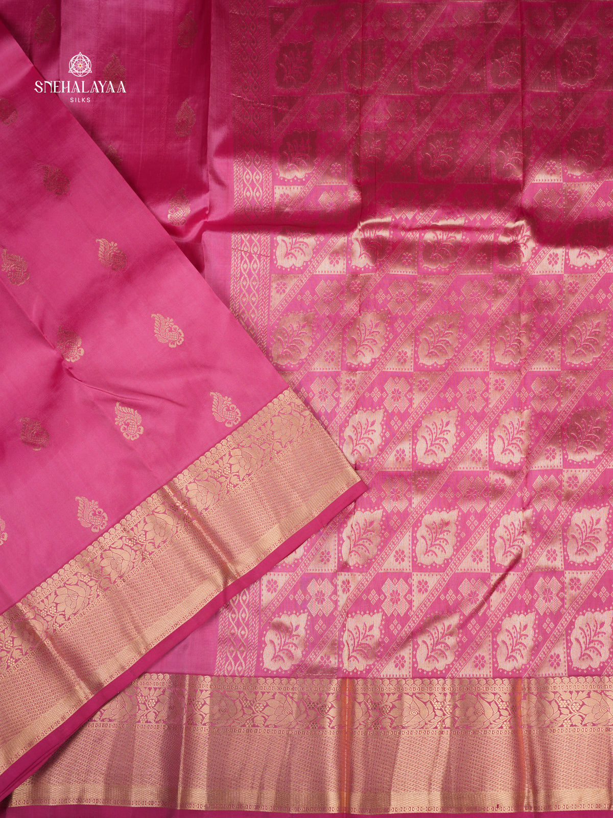 Pink kanjivaram Silk Saree