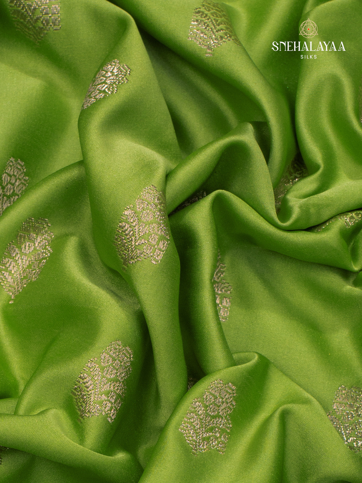 Green Satin Banaras Saree