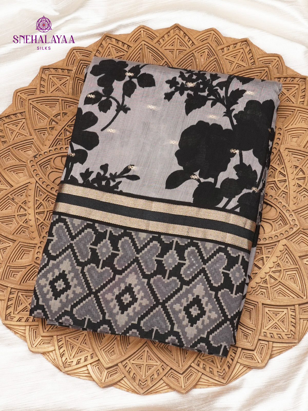 Ash Grey Chanderi Saree