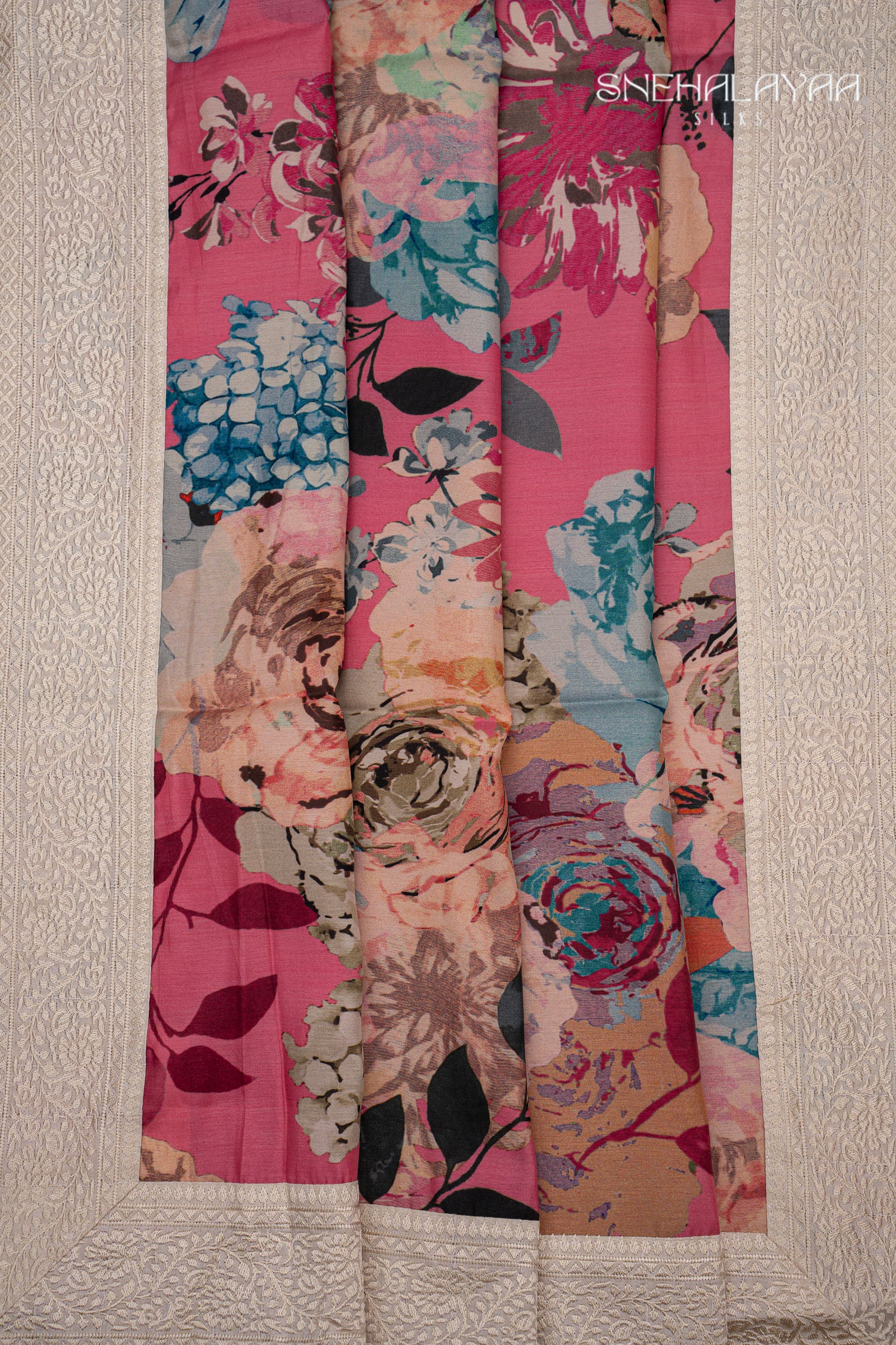 Punch Pink Semi Tussar Saree