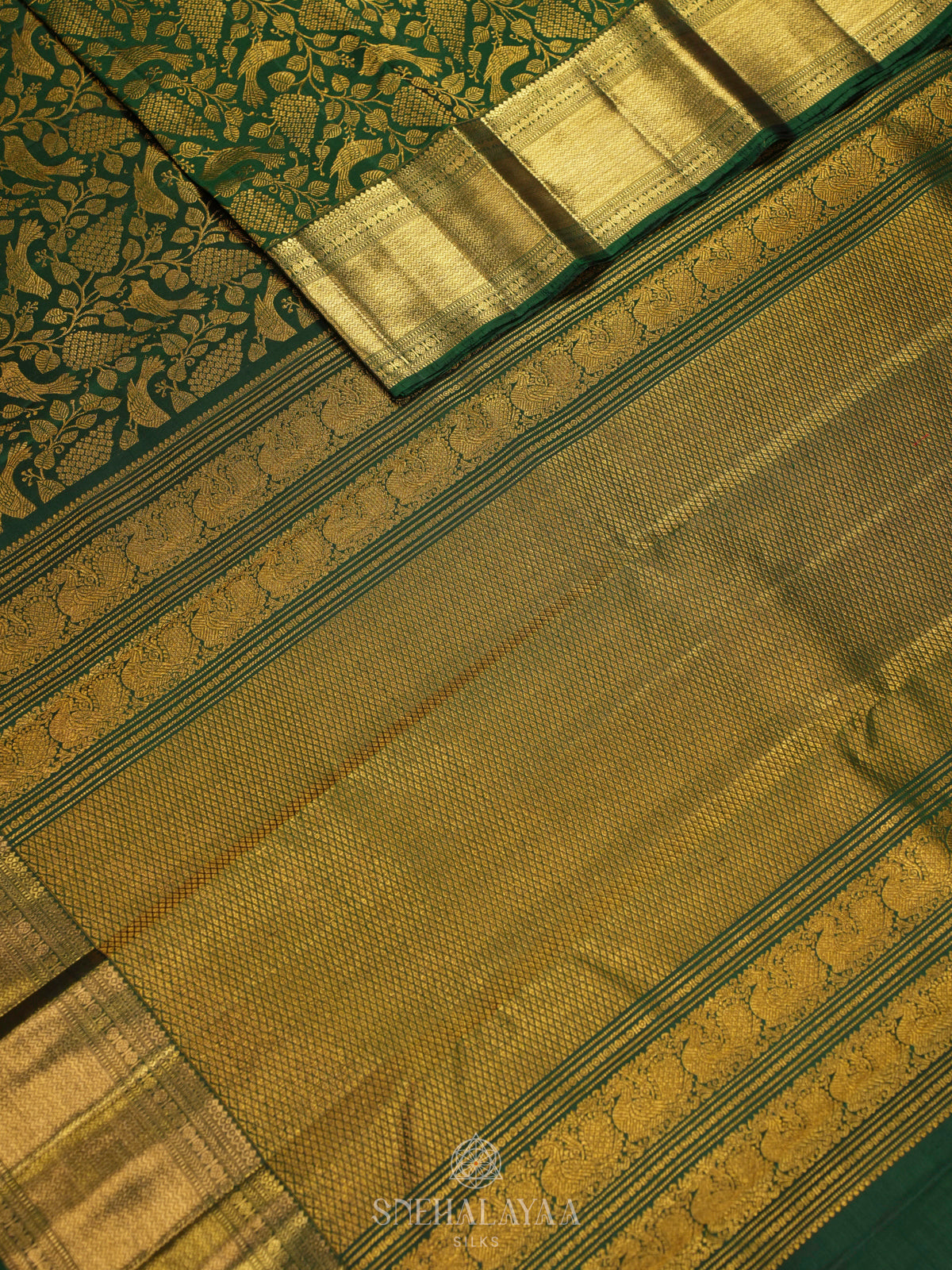 Emerald Green Kanjivaram Silk Saree