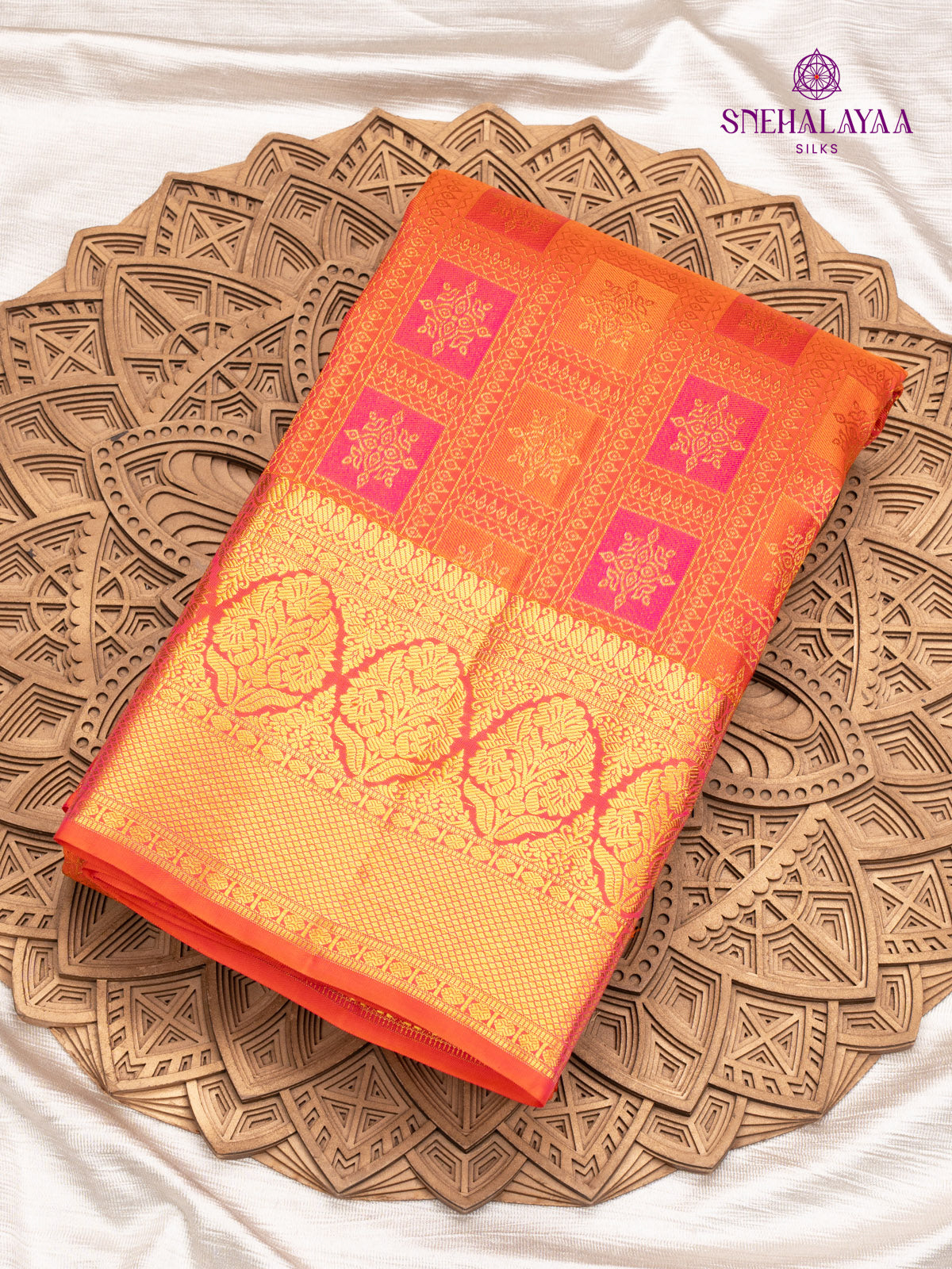 Orange Kanjivaram Silk Saree