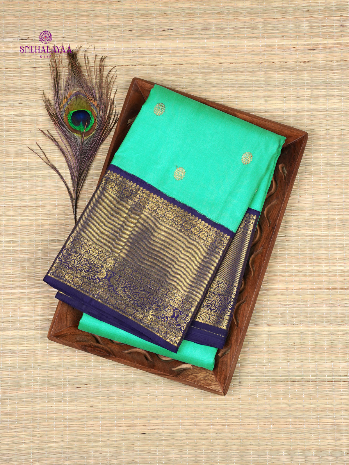 Teal Green Kanjivaram Silk Saree
