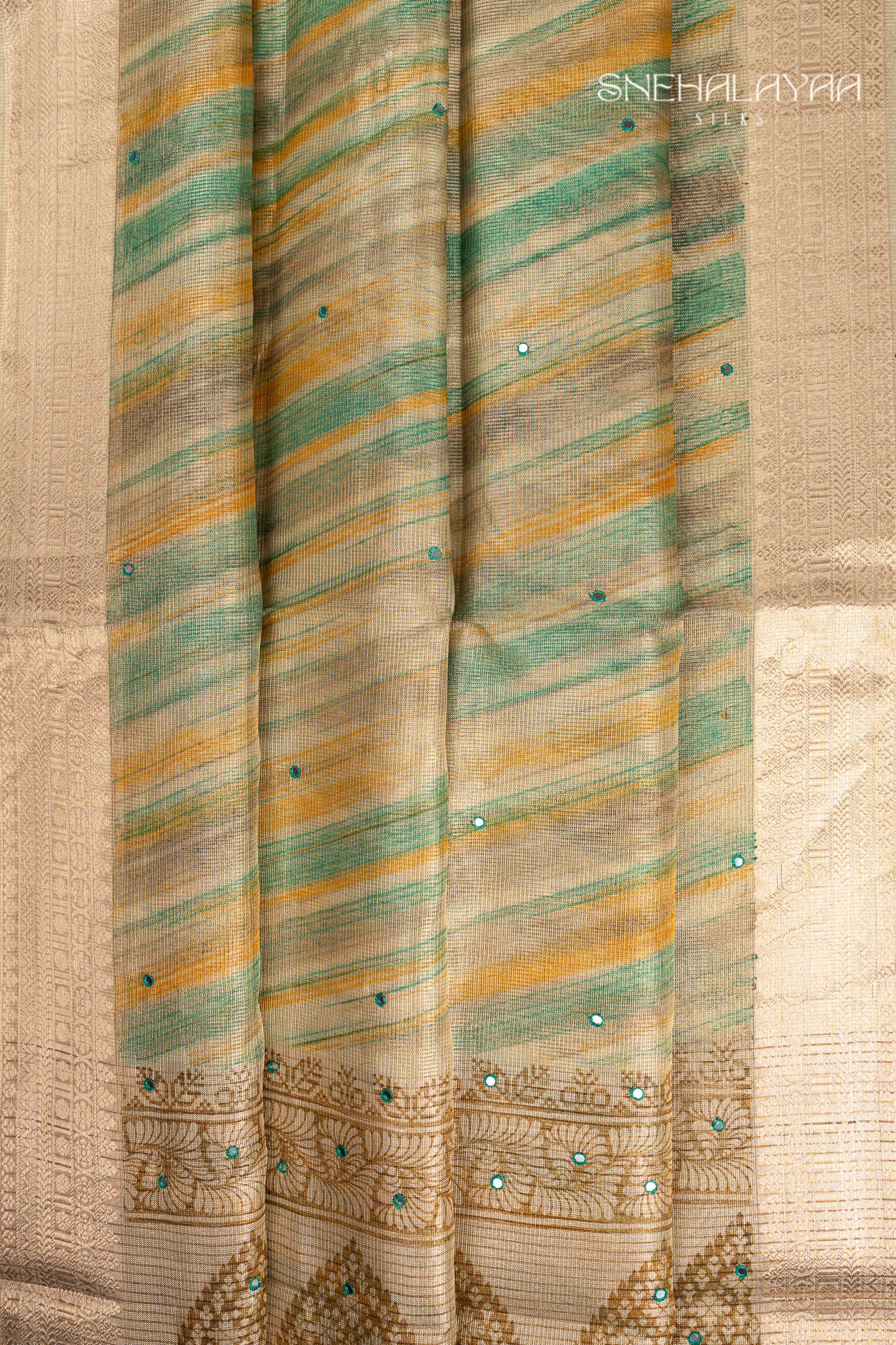 Beige Tissue Kota Saree