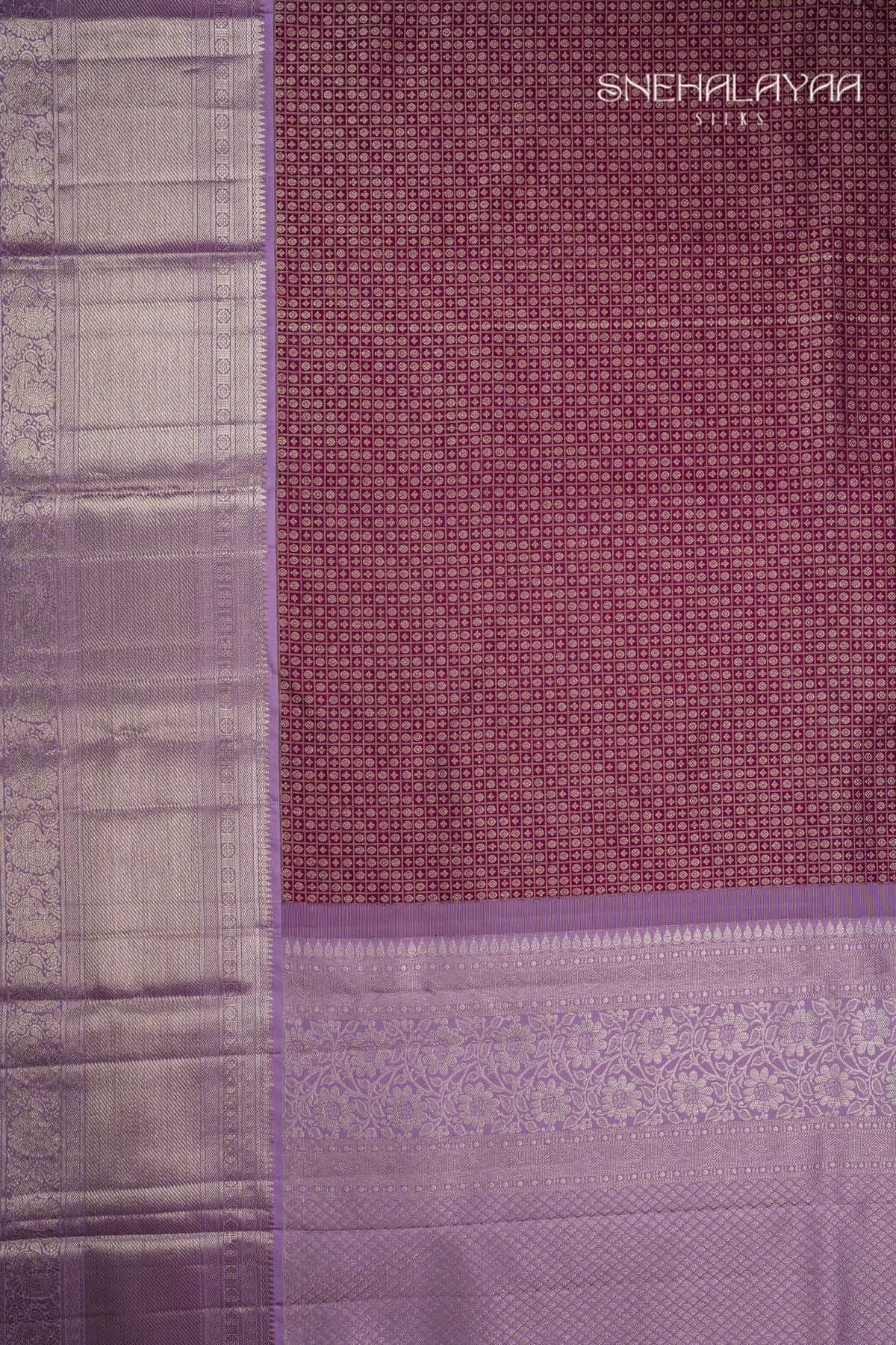 Dark Purple Kancheevaram Wedding Silk Saree