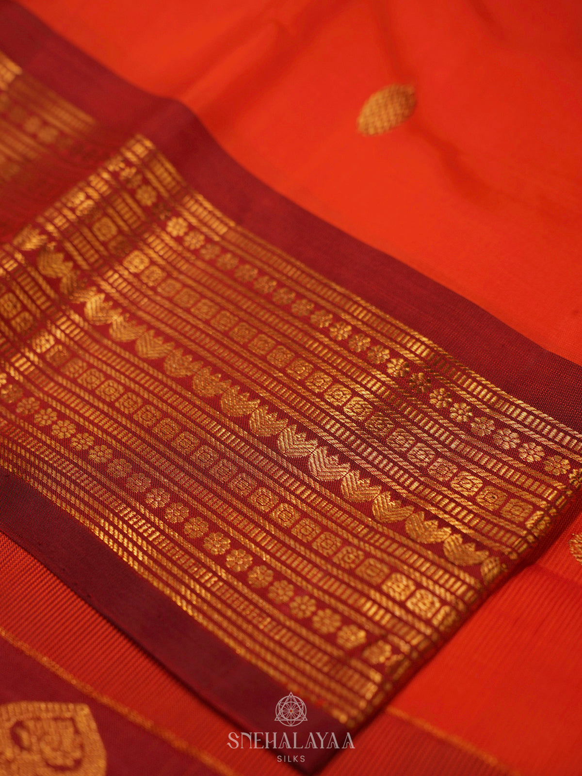 Orange Kanjivaram Silk Saree
